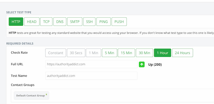 StatusCake Settings Page - How To Set Up Website Monitoring 
