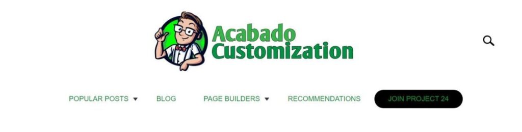 AcabadoTheme.com Masthead - Creating A Landing Page In Gutenberg on Acabado