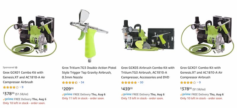 Amazon Products are impressive for airbrushing