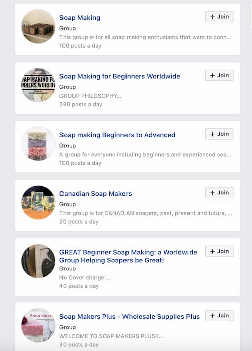 Soap Making Groups on Facebook